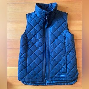 Lands' End Black Quilted Vest